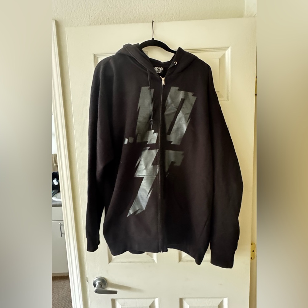 Lost Men's  Black Zip-Up Sweater